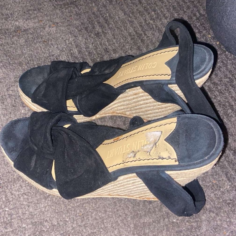 Colin Stuart Black Suede Wedges
